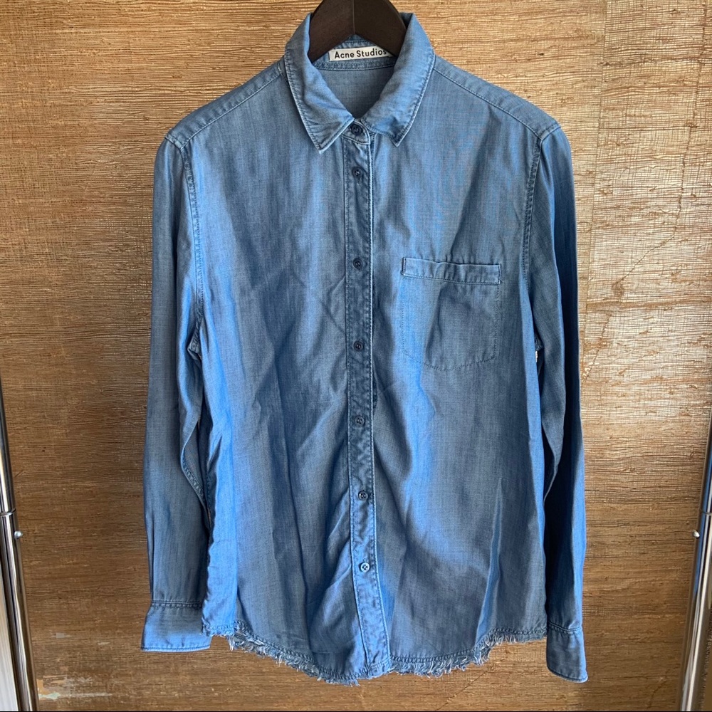 Acne Studios Wave Frayed Denim Shirt